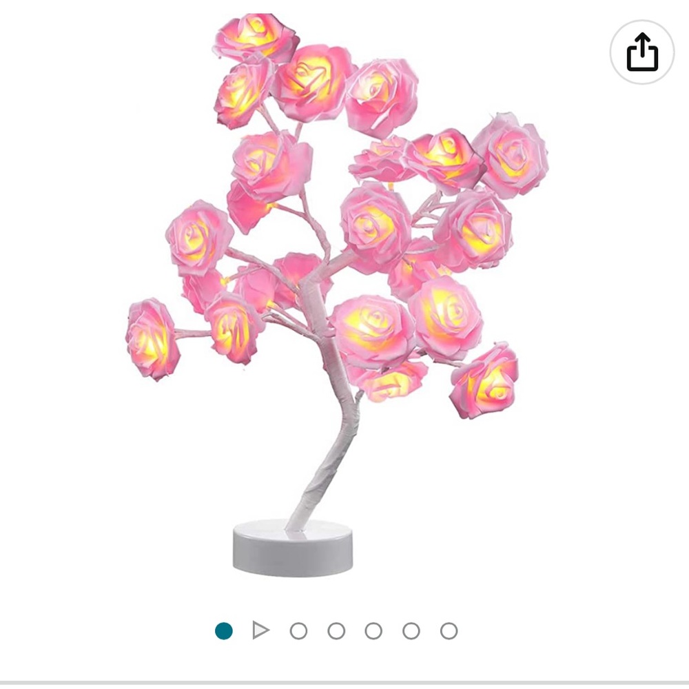 Pink flower lamp LED - romantic gift for women girls wife Valentine’s Day